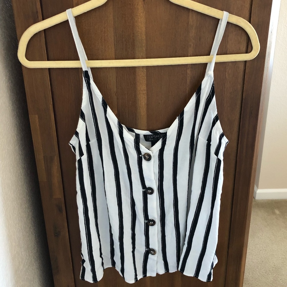 Topshop Button-down Tank Top